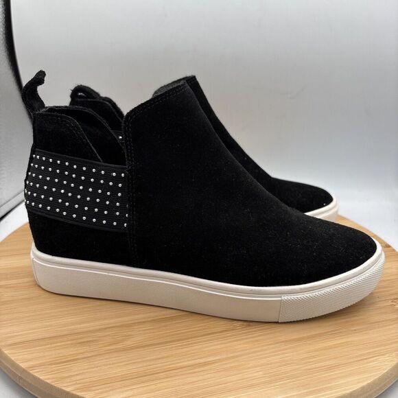 Steve Madden Crushin Black Suede Studded Ankle Booties Womens Size 7.5 M Boots - Picture 6 of 9
